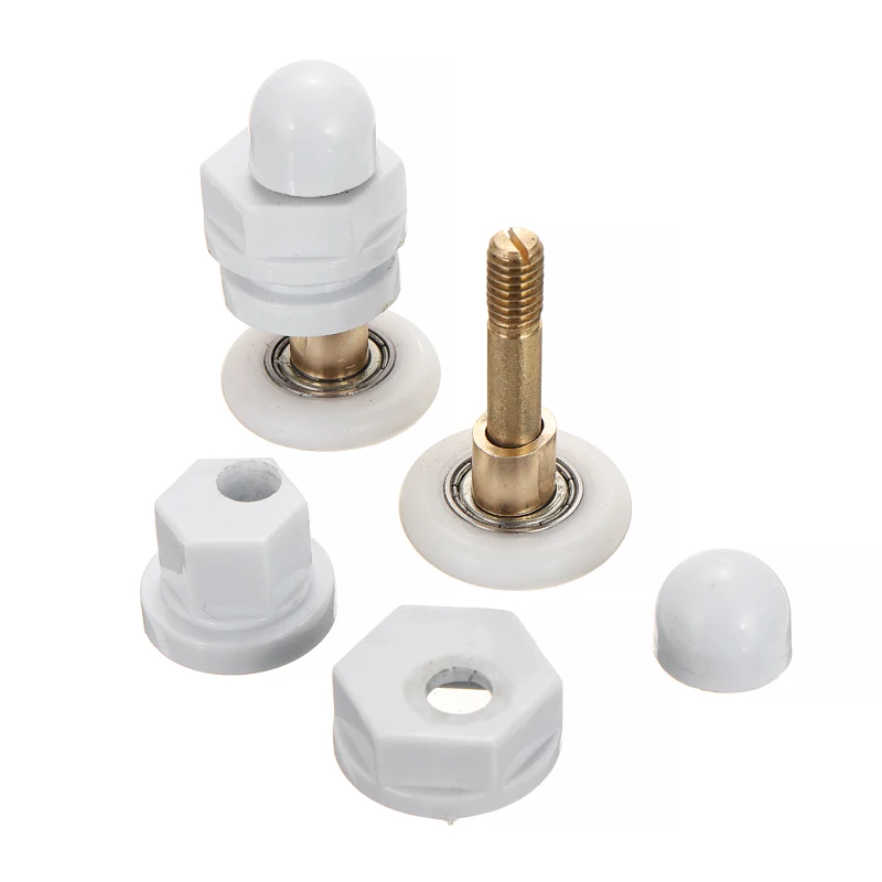 4PCs Bath Door Rollers Runners Wheels Pulleys Diameter 25mm White Shower repair replace  Easy Glide Rollers And Easy Clean