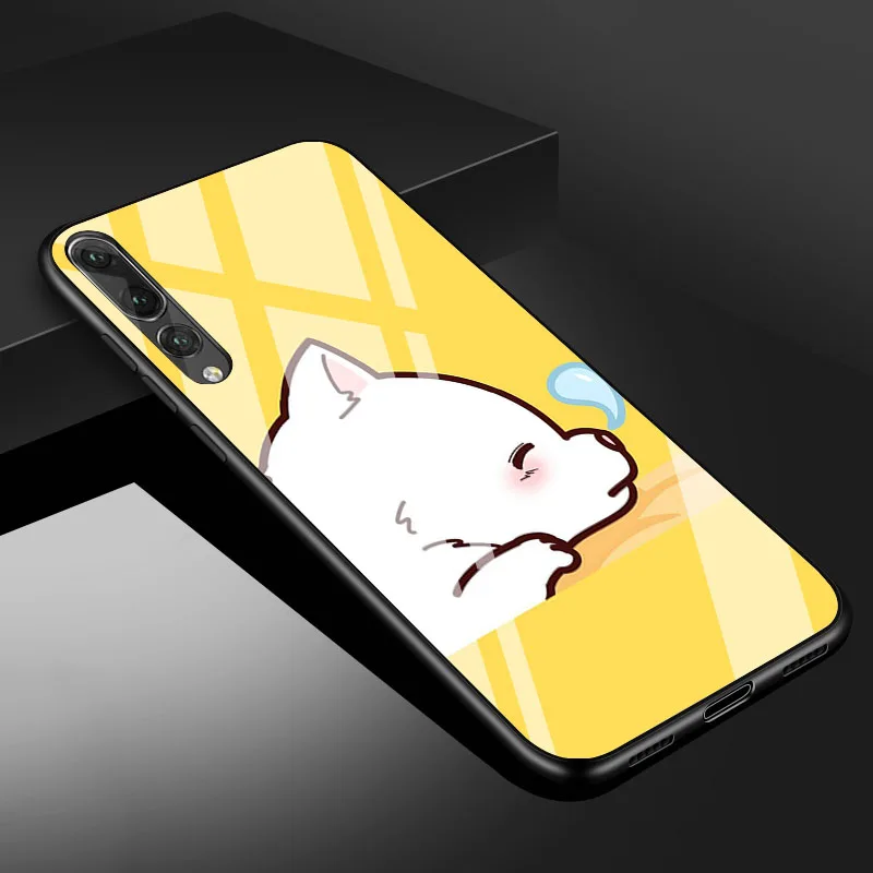 Кот Плутос закаленное Стекло чехол для телефона для huawei P20 P30 lite P20 P30 PRO MATE20 lite MATE20PRO Honor 10 - Цвет: B19061610-06.jpg