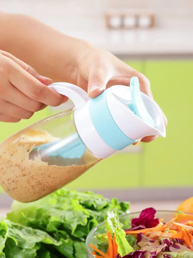 Salad Dressing Container Multifunction Dressing Mixer Bottle Dressing Ketchup Mixing Cup Juice Storage Bottle Kitchen Supplies
