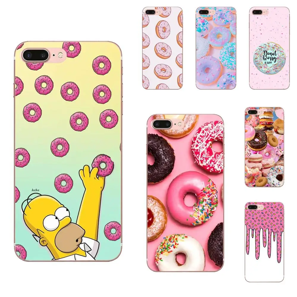 Soft Original Delicious Donut Pink Colorful Cute For Galaxy Grand A3 A5 A7 A8 A9 A9S On5 On7 Plus Pro Star 2015 2016 2017 2018 | Мобильные