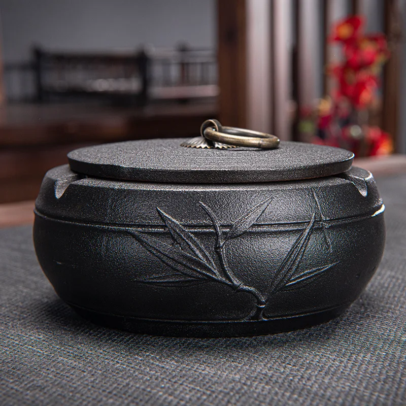 Ceramic Ashtray Smokeless Ashtray With Lid Solid Color Ashtray For Home