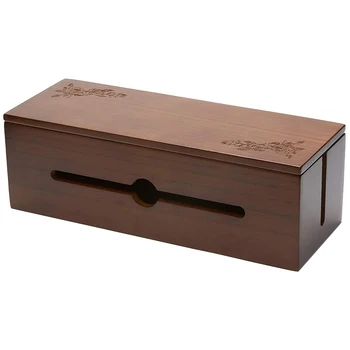 

Cable Management Box Wooden Cord Organizer Box for Extension Cord Power Stripe Surge Protector Wire
