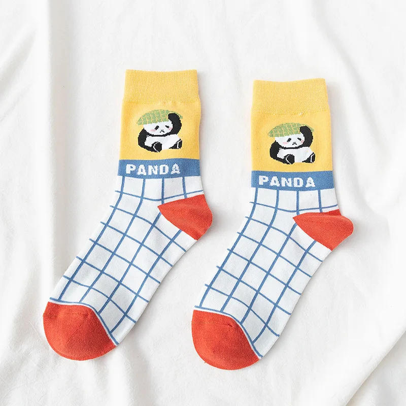 Calzini in cotone con motivo panda cartone animato