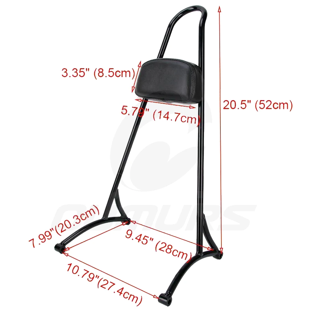 OUMURS мотоцикл пассажирский сидси бар спинки подушки Pad черный для Harley Iron Sportster XL883 XL1200 48 72 2004