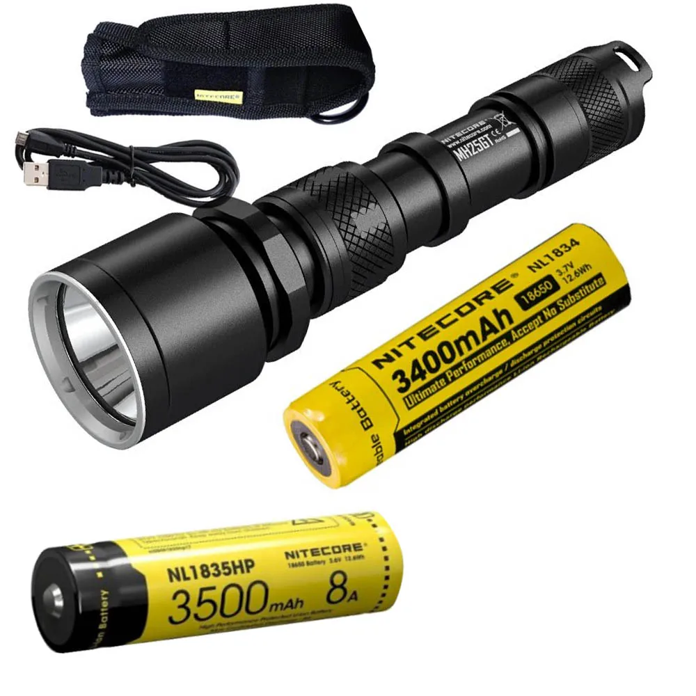 NL1834 NL1835hp NITECORE MH25GT USB Перезаряжаемый тактический флэш-светильник CREE XP-L HI V3 max 1000 люмен луч бросок 452 м уличный светильник спортивный фонарь - Испускаемый цвет: NL1834 NL1835hp