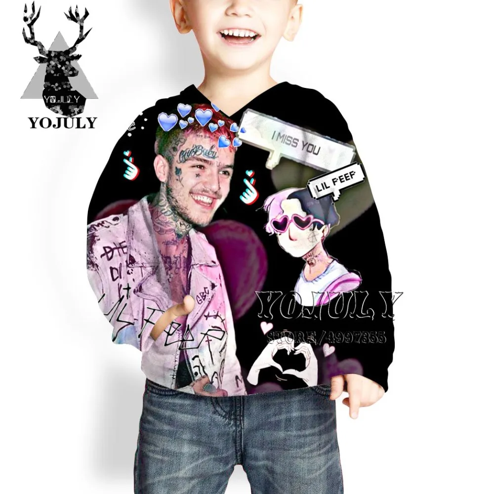 YOJULY Lil peep harajuku 3D Drucken Повседневный модный Уличная пуловер для маленьких мальчиков и девочек подростков hiip hop Детская толстовка C92