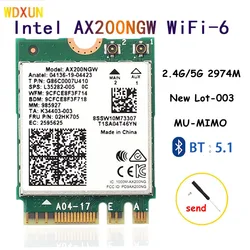 Kit de bureau intel ax200, wi fi 6 m. 2 2.4g/5g, bluetooth 5.0 802 Ax200ngw – adaptateur de carte sans fil, antenne 11ax / ac 3000mbps double 