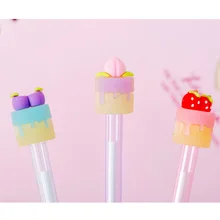 48 шт./лот, креативные канцелярские принадлежности, Классическая, сладкая еда, фруктовый торт, стильная гелевая ручка, черная, 0,5 мм, Студенческая, креативная, водная ручка