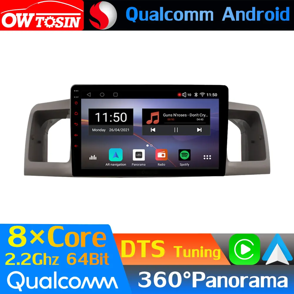 Восьмиядерный автомобильный медиа Qualcomm Android для Toyota Corolla E130 E120 аллекс 2000-2008 GPS 360