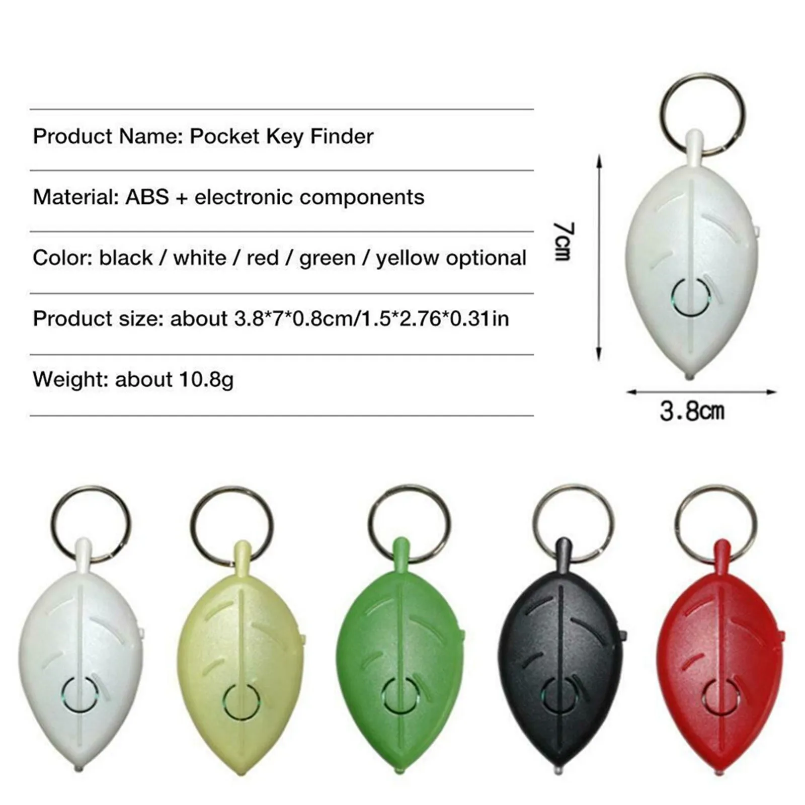 Whistle Key Finder Mini Flashing Hiss Sound Control Alarm Anti-Lost Key Locator Remote Beep Kids Bag Tracker With Ring