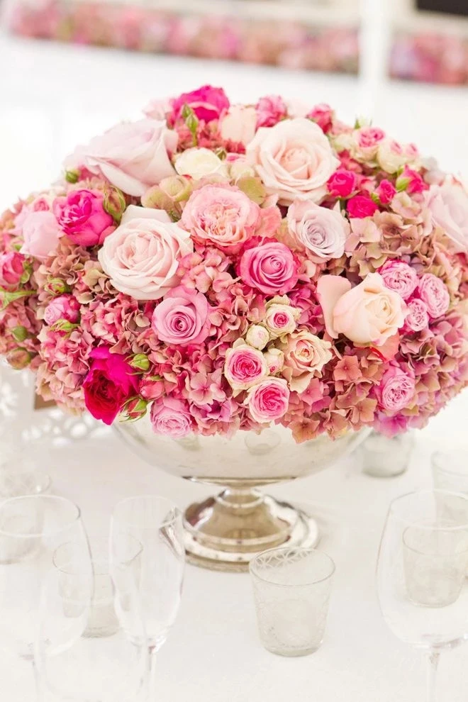 8cm 5Heads Hydrangea Artificial Flowers High Quality Silk Blooming Peony Fake Flower White Wedding Flowers Bouquet Home Decor