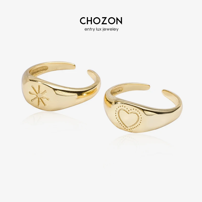 

S925 Sterling Silver Love Heart-shaped Sunshine Light Pattern Engraving Fold Ring Open Resizable Ring Design Jewelry for Women