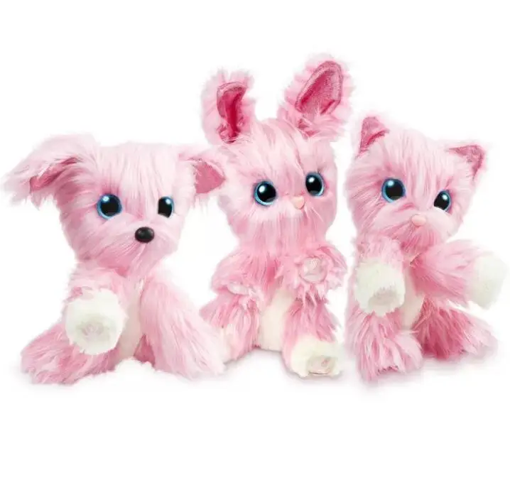 Глухая коробка Scruff плюшевая игрушка Luvse банная собака, кошка, кролик, кукла, спасите животных, плюшевые забавные мягкие игрушки, украшение для девушки, специальный подарок - Цвет: pink