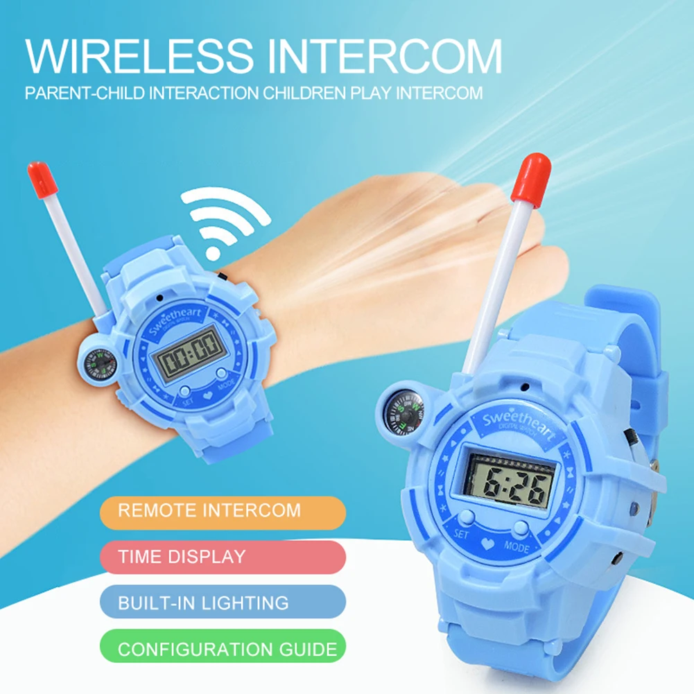 Intercomunicador de reloj para niños, juguete intercomunicador para niños, interfono interactivo para llamadas de larga distancia, 2 uds.