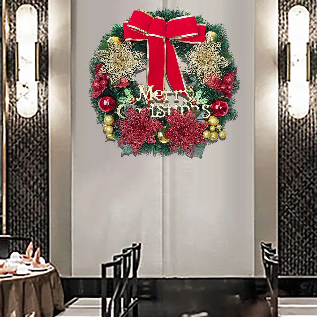 Merry Christmas Wreath 40X40X12CM Christmas Decorations Window Props Shopping Mall Scene Layout Rattan Wreaths Craft navidad
