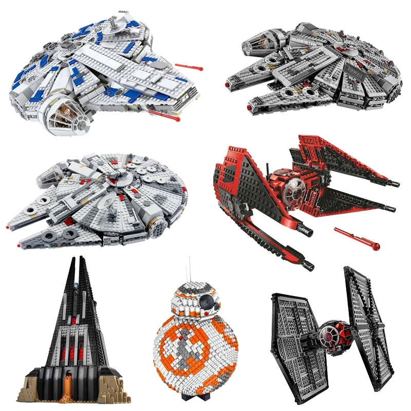 

2020 Star Toys Wars 75257 Falcon 75212 75251 TIE Fighter Darth Vader Castle Building Blocks DIY Brick For Kids Toys Gift