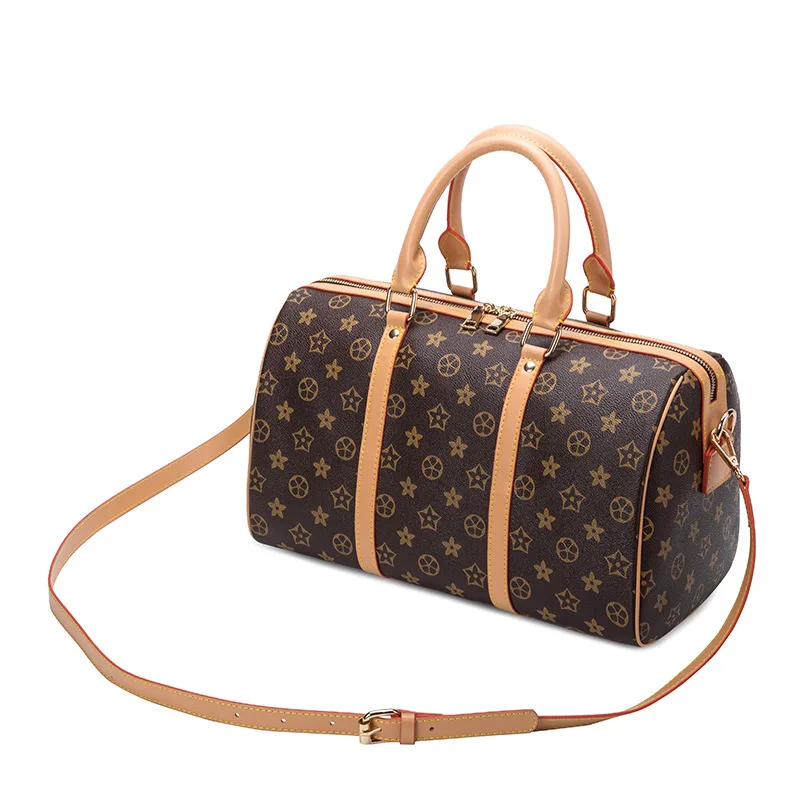 

Women Travel Bags 2020 New Fashion PU Leather Large Capacity Waterproof Print Luggage Duffle Bag Men Casual Travel Bags weekend