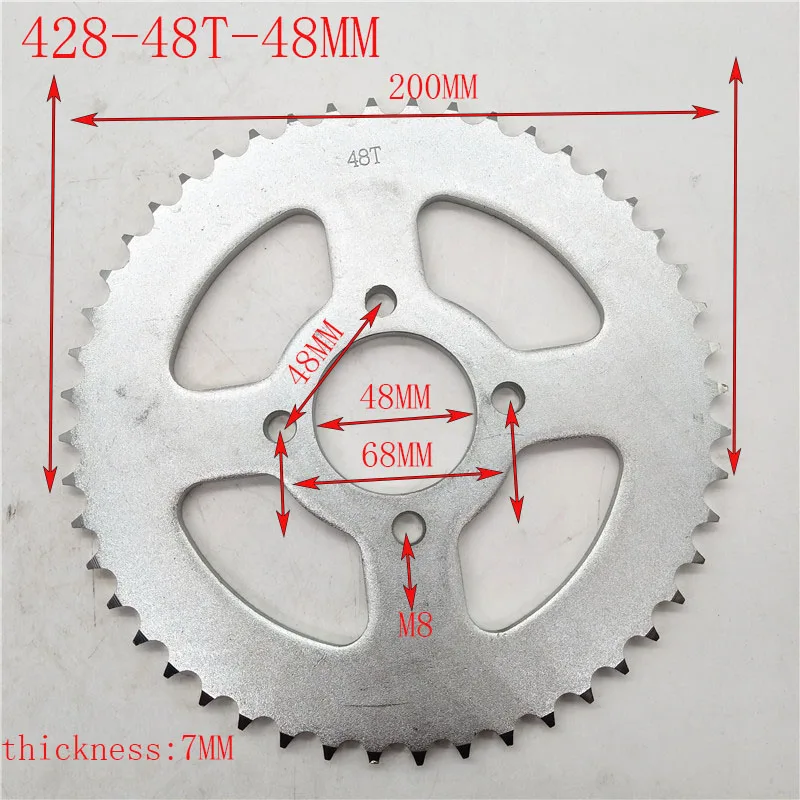 

428 48T Tooth 48mm Rear Chain Sprocket fit ATV Quad Pit Dirt Bike Buggy Go Kart Motorcycle