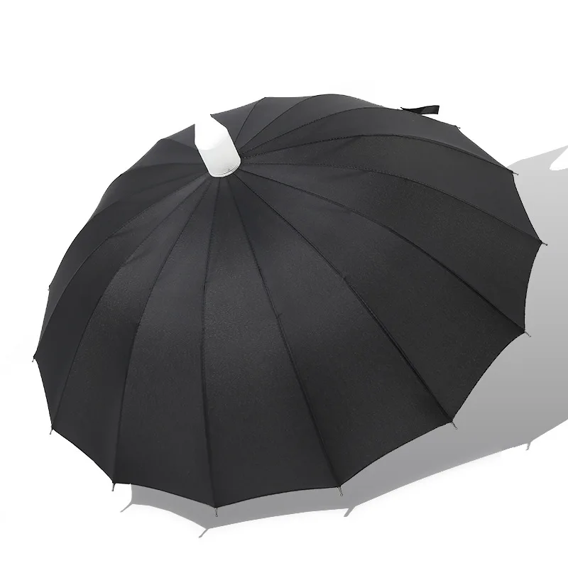 16 Bone супер большой двойной длинной ручкой прямой зонтик открытый солнцезащитный атмосферостойкий зонтик с водонепроницаемой крышкой