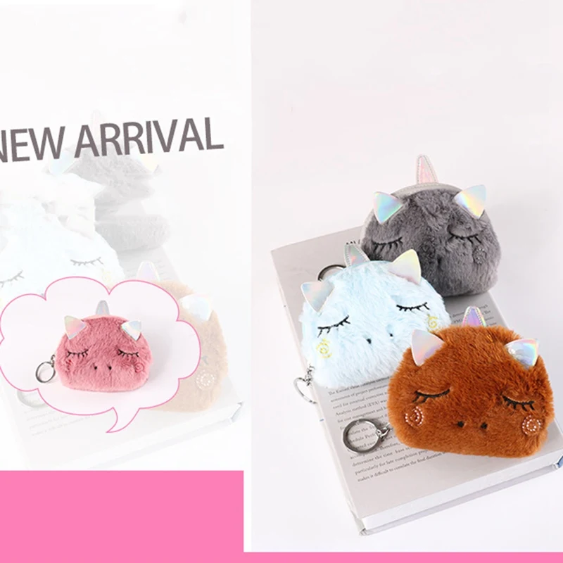 Kawaii, животные, единорог, монетница, сумка, на молнии, для детей, женщин, мальчиков, девочек, детская мягкая сумка, подарок, мини, плюшевый, для смены денег, кошельки