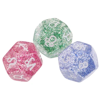 

3pcs Glitter 12 Sided Dices Astrology D12 Dice for Constellation Divination Toys
