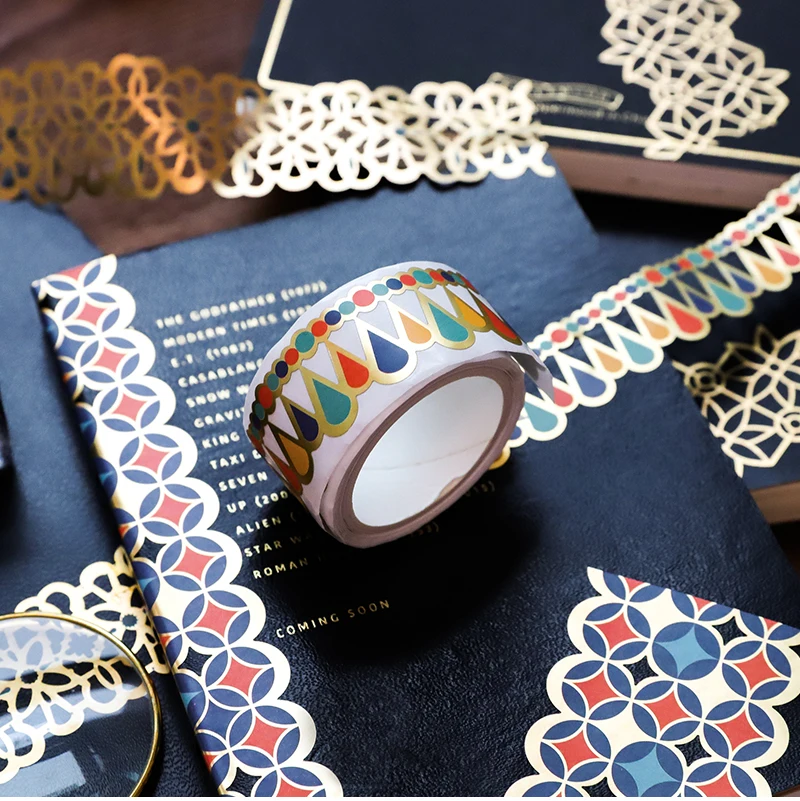 

4pcs Classic Pretty Hollow Carved Paper Washi Tape 20/30/40mm Luxury Gold Gothic Adhesive Decorative Masking Tapes Sticker H6680
