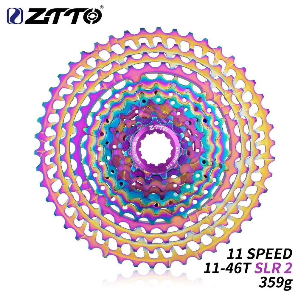 

GloryStar ZTTO 11 Speed 11-46T SLR 2 Bicycle Rainbow Cassette HG system 11s Ultralight Colorful Bicycle Flywheel