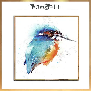 

Pintura artística abstracta Kingfishe pájaro pintura al óleo en lienzo hecho a mano imagen de pared moderna para decoración de s