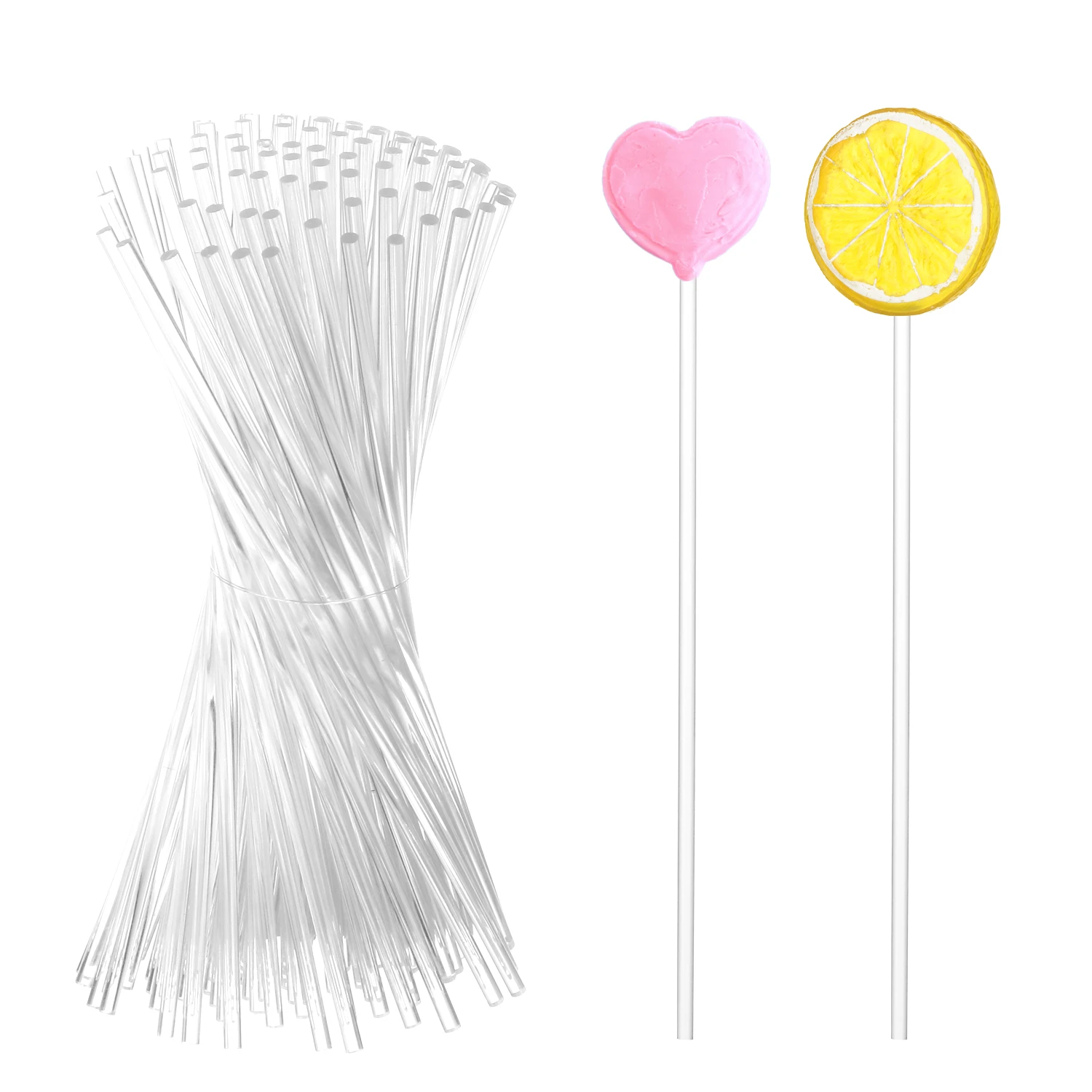 100pcs Acrylic Sticks 6 Inch Clear Reusable Candy Cake Pops Stick For