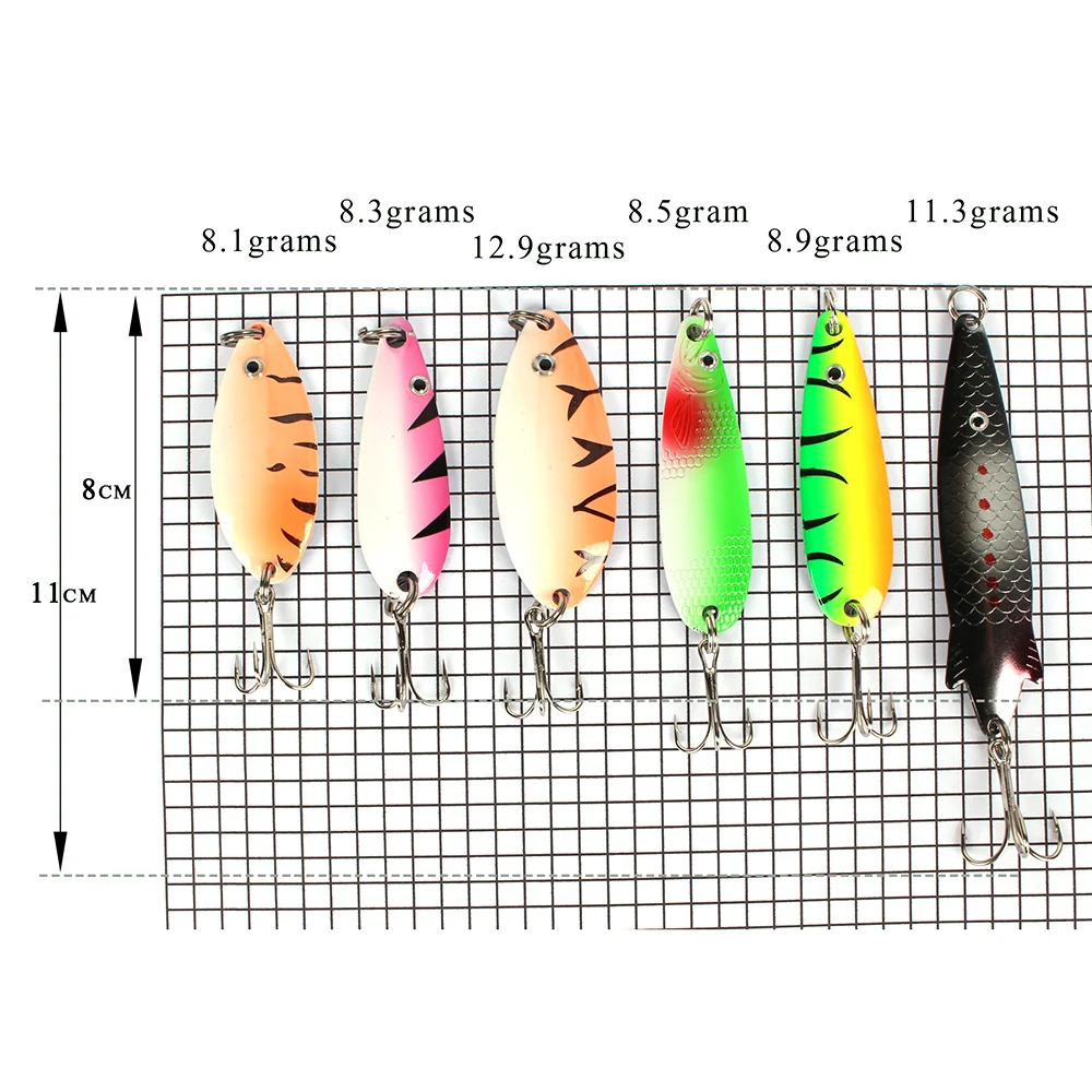 Lixada 30pcs/lot Spin Sequins Fishing Lure Mixed color/Size/Weight Metal Spoon Lures Atificial Hard Fishing Baits for pesca