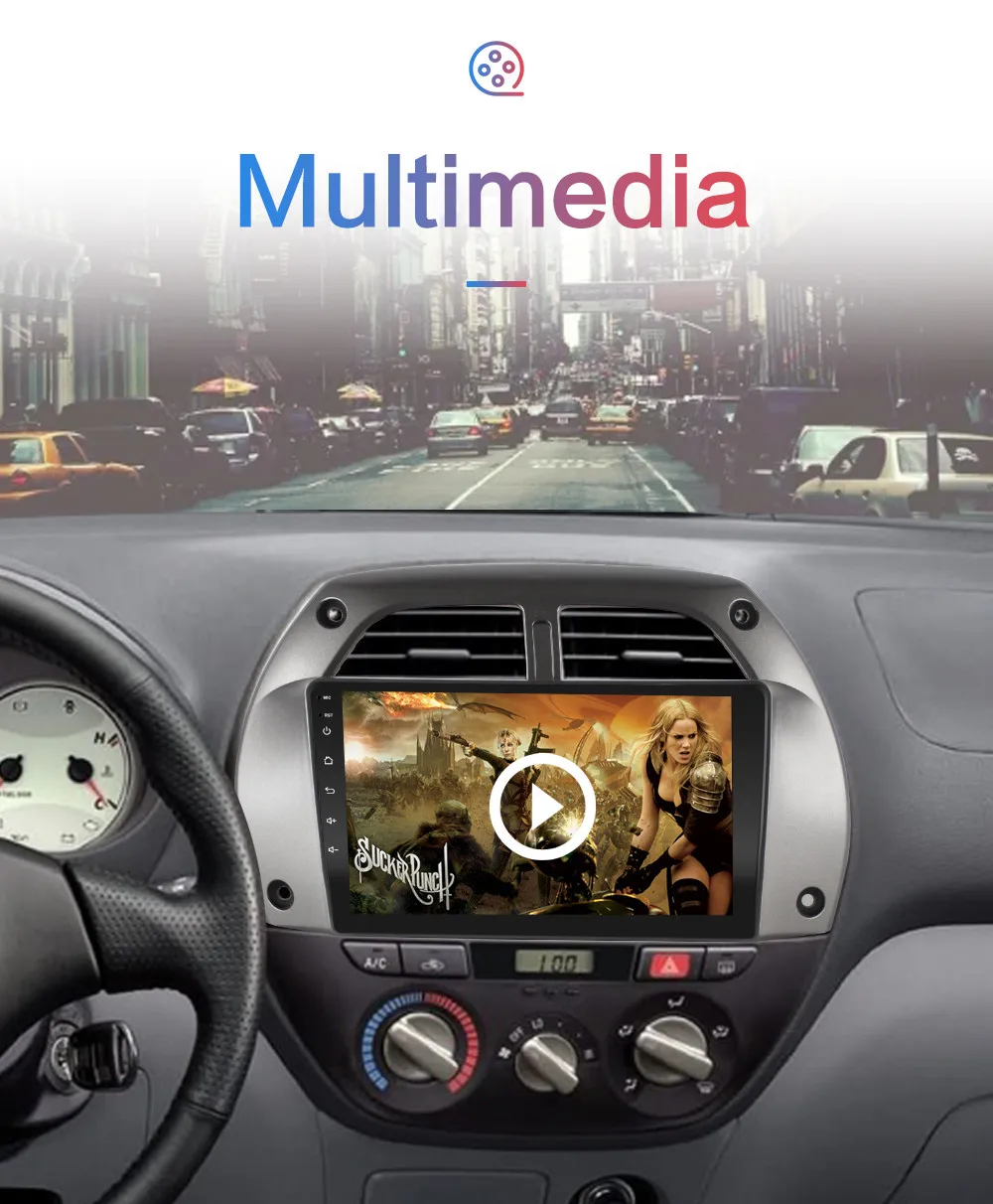 Для Toyota RAV4 автомобильный Радио Мультимедиа Видео плеер навигация gps Android 8,1 2DIN лет 2001 2002 2003 2004 2005 2006