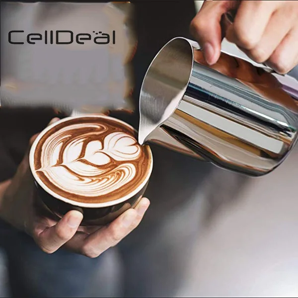 CellDeal кувшин из нержавеющей стали для приготовления кофе эспрессо бариста латте капучино Молочный Крем чашка кувшин - изображение