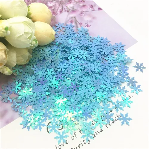 AB Blue 10 мм Снежинка ПВХ блестки Рождественский подарок ткань блестки DIY Navidad украшения белый снег блестки Швейные ремесла аксессуары - Цвет: AB Blue
