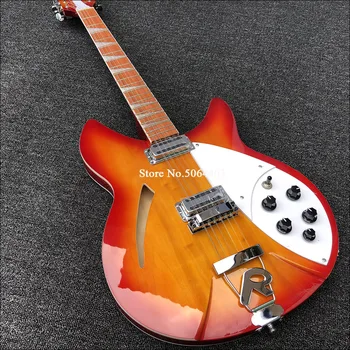 

12 string guitar, 360 electric guitar, red paint, rosewood fingerboard with varnish gloss, half-empty core guitar, free shipping