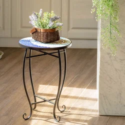 Giantex mesa de acento para interior y exterior, estructura de soporte para plantas, muebles de acero para el hogar, jardín, océano, OP3552
