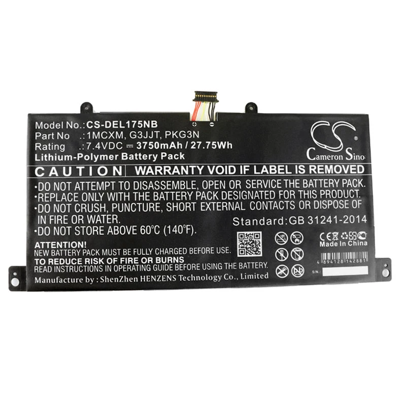 Обновленная батарея Cameron Sino для DELL 1 MCXM, G3JJT, PKG3N
