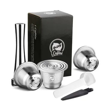 

Nespresso Coffee Filters Capsule Pod for Nespresso Refillable Capsula Nescafe Stainless Steel Coffee Brackets Cup and Tamper