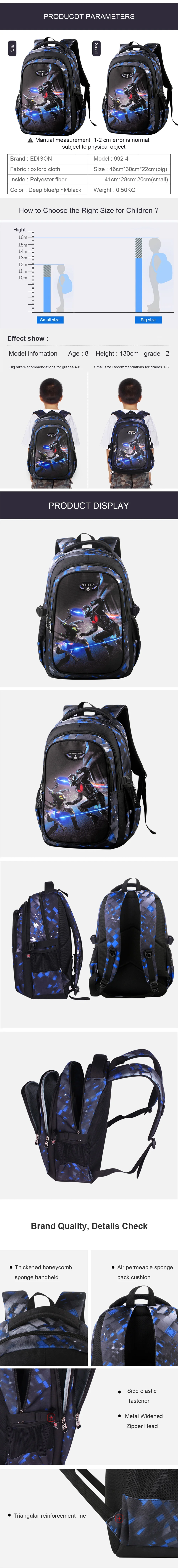 Новая школьная сумка Эдисона, Детский рюкзак для мальчиков и девочек, школьный рюкзак, серия Miracle, мультяшная Студенческая сумка, рюкзак с объемным принтом