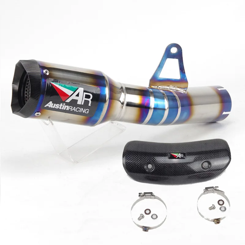 Для- S1000RR выхлопная труба без шнуровки для мотоцикла выхлопная труба Модифицированная труба из титанового сплава - Цвет: B