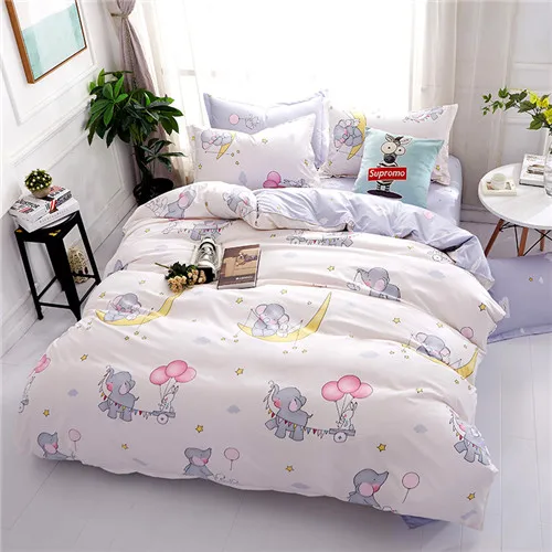 kids bedding set Постельное белье осенних цветов набор супер размер пододеяльник фиолетовый постельные принадлежности 3/4 шт. Набор постельного белья цветок постельное белье плоский лист взрослый набор постельного белья домашняя кровать - Цвет: kids bedding set