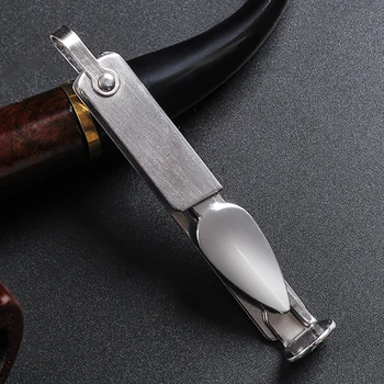 

Stainless steel 4 in 1 Smoking Pipe Tool -Tobacco Reamer Tamper Pokers Smoking Accessories Key Ring Storage Portable t116