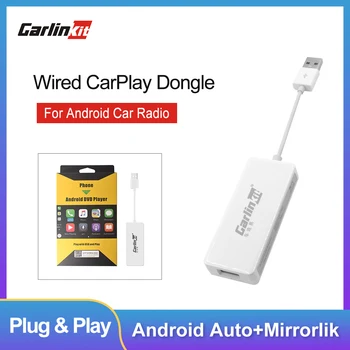 

Carlinkit White Apple Carplay Wired Android Auto Dongle For Android Screen Navigation Player USB Smart Link Box Online Map Music