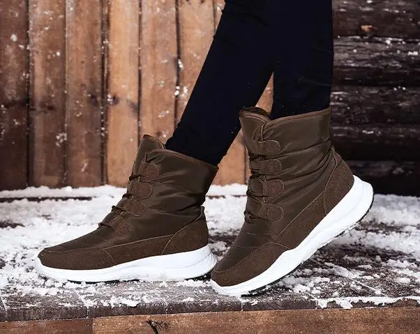 Outdoor snow boots female winter waterproof non-slip white cotton shoes warm plus velvet thick cotton boots