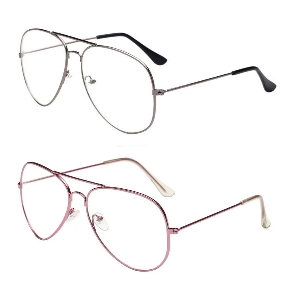 Blue Light Glasses Women Plano Computer Glasses Clear Lens Glasses Metal Spectacle Frame Myopia