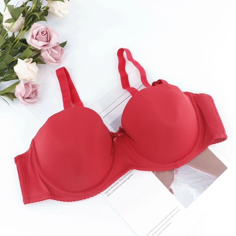 Beauwear 1/2 чашка Бюстгальтер однотонного цвета Сексуальный Без подкладки пуш-ап бюстгальтеры для женщин Мода 6 цветов женский нижнее белье на косточках сборный бюстгалтер