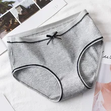 

2022 Women's Panties Comfortable Underwear Low Waist Solid Color Briefs Female Underpant Panty Lingerie