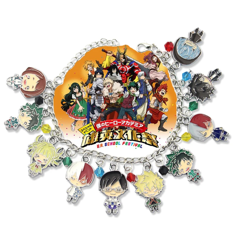 images Anime Croc Charms Mha anime my hero academia charm bracelet metal alloy jewelry classic cartoon character deku one for all bracelets fashion access