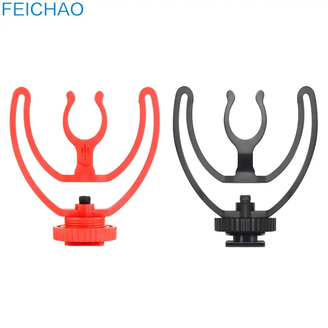 2Pcs Plastic Universal MicShock Mount Cold Shoe Hotshoe Adapter Microphone Bracket for VM100 200 Microphone On Holder Stand