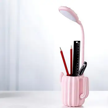 

Cactus pen holder desk lamp LED desktop eye protection charging reading lamp Cute children's room bedside night light