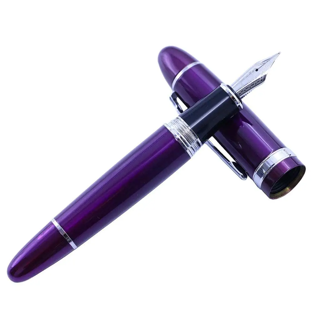 Исполнительный Jinhao 159 фиолетовый перьевая ручка серебряный зажим каллиграфия ручка офисные принадлежности